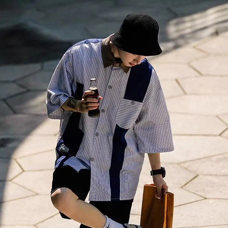 Large Size 300 Pou Color Blo Stripe ort Sve Casual irt Men's Summer Workwear Sle Loose Fit irt Top
Large Size 300 Pou Color Blo Stripe ort Sve Casual irt Men's Summer Workwear Sle Loose Fit irt Top