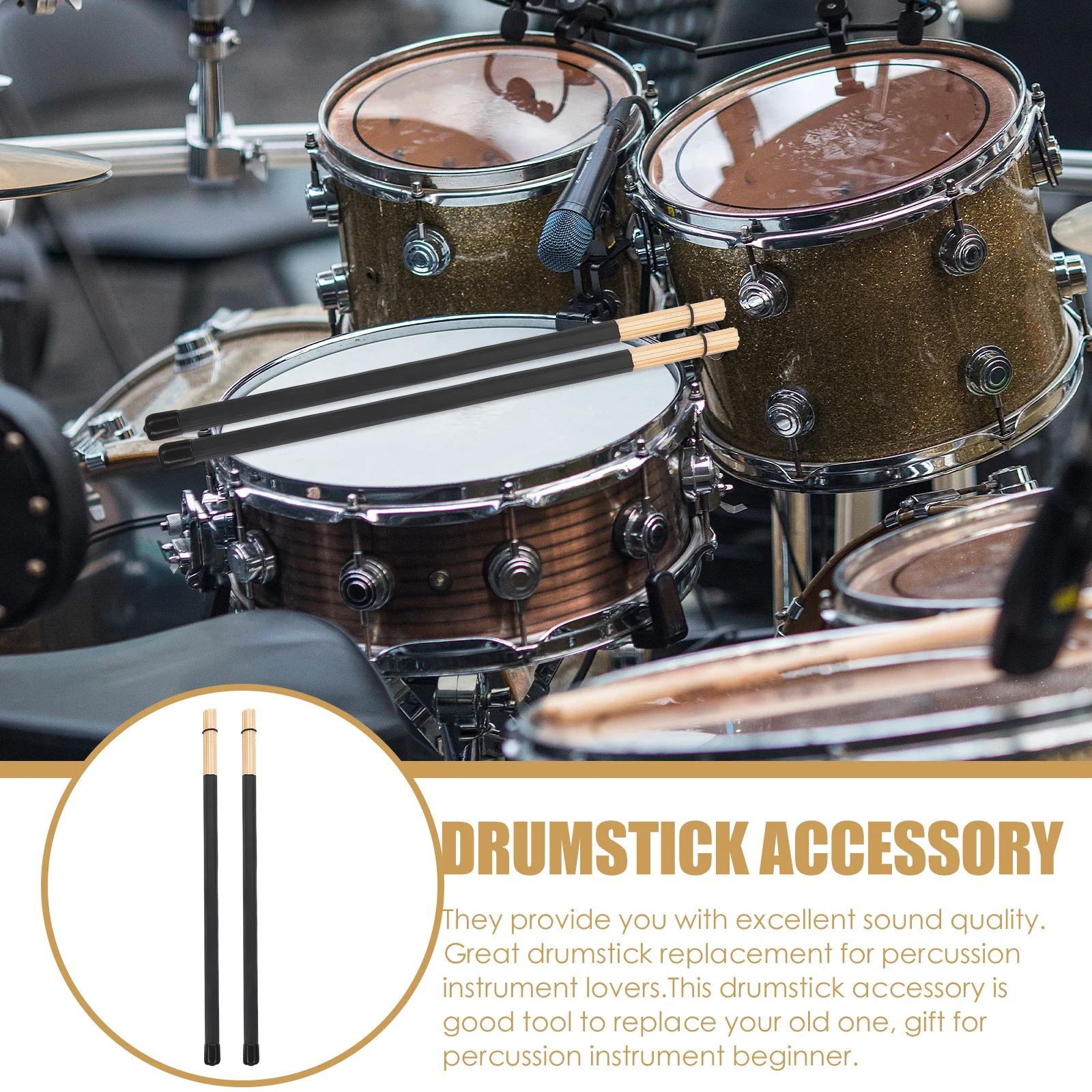 Drum Stick Mallets Accessory Drumstick for Percussion Instrument Drumsticks Durable Bamboo
Drum Stick Mallets Accessory Drumstick for Percussion Instrument Drumsticks Durable Bamboo