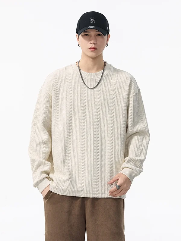 Loose Knitted Long Sve T-irt Men's Casual Comfortable Breathable Air Layer 430g Texture Men's Top Trendy Commute Wear
Loose Knitted Long Sve T-irt Men's Casual Comfortable Breathable Air Layer 430g Texture Men's Top Trendy Commute Wear