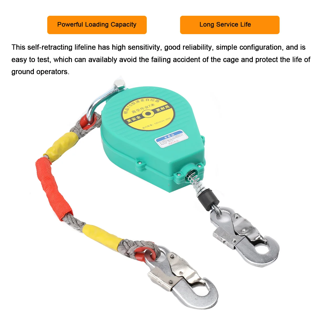 Self Retracting Lifeline 330lbs Fall Arrester Fall Protection with Alloy Steel Hook & Steel Wire Rope 23ft 7m
Self Retracting Lifeline 330lbs Fall Arrester Fall Protection with Alloy Steel Hook & Steel Wire Rope 23ft 7m