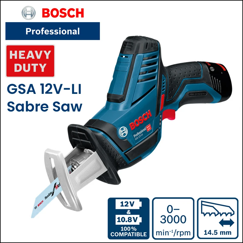 Bosch Professional Cordless Reciprocating Saw Electric Saw Metal Wood Cutting Machine 12V Lithium battery Chainsaw Cutting Tools
Bosch Professional Cordless Reciprocating Saw Electric Saw Metal Wood Cutting Machine 12V Lithium battery Chainsaw Cutting Tools