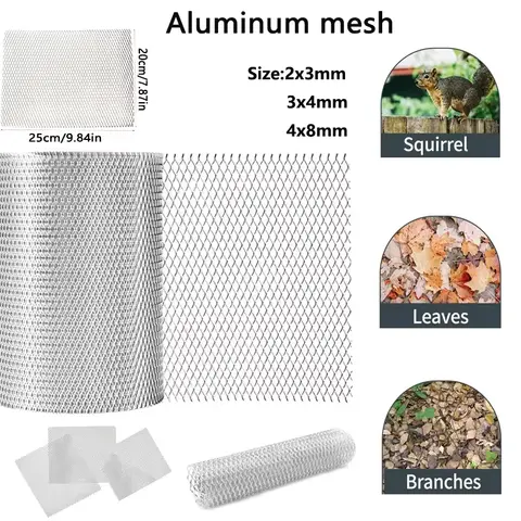 25x20cm Aluminum Mesh Small Grid Diamonds Shaped Mesh Decorative Screen Lampblack Filter Car Grill Mesh Sturdy Metal Mesh Sheets