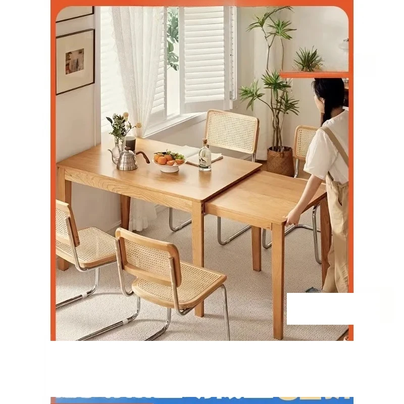 Japanese solid wood retractable high and low small unit dining table, chair island platform, log pull-out simple dining table
Japanese solid wood retractable high and low small unit dining table, chair island platform, log pull-out simple dining table