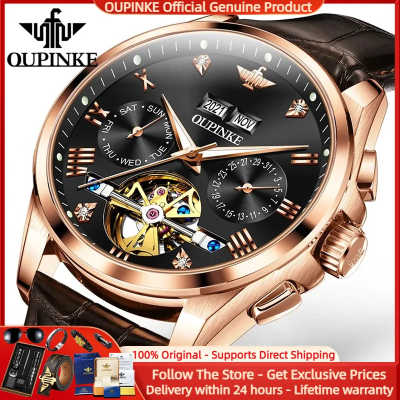 OUPINKE 3186 Luxury Tourbillon Men Watch Brand Automatic Mechanical Watch Sapphire Calendar Chronograph Hot Selling Men Watch
OUPINKE 3186 Luxury Tourbillon Men Watch Brand Automatic Mechanical Watch Sapphire Calendar Chronograph Hot Selling Men Watch