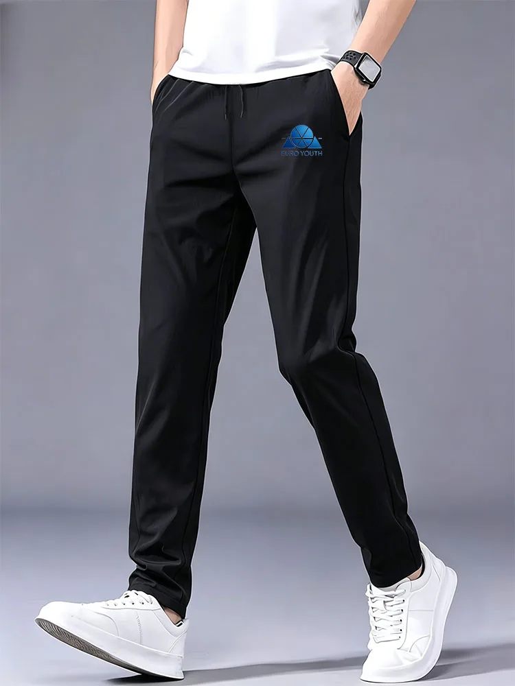 Men EURO YOUTH Blue Basketball Triangle Geometric Print Ice Silk Casual Pants Drawstring Elastic Waist Straight Leg Quick Dry Sp
Men EURO YOUTH Blue Basketball Triangle Geometric Print Ice Silk Casual Pants Drawstring Elastic Waist Straight Leg Quick Dry Sp