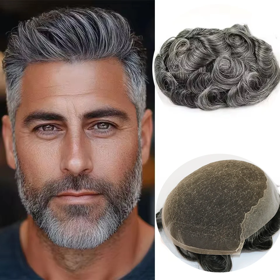 Мужской капиллярный протез Q6 Base, мужской парик с двойными узлами, мягкий швейцарский кружевной и полиуретановый материал, 100% европейские человеческие волосы, серый 1B65, с осветленными узлами.
Мужской капиллярный протез Q6 Base, мужской парик с двойными узлами, мягкий швейцарский кружевной и полиуретановый материал, 100% европейские человеческие волосы, серый 1B65, с осветленными узлами.