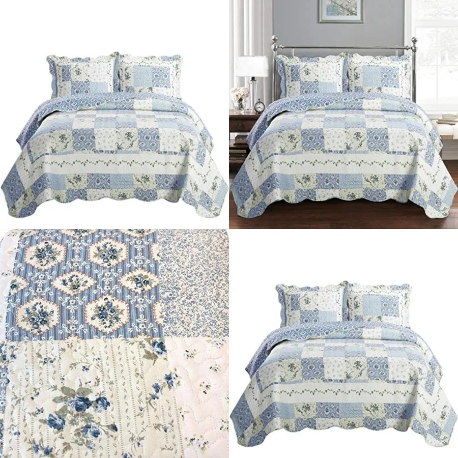Oversized Coverlet Set Queen Size – Luxury Queen Quilt Bedspread, All Season Soft Filled Quilts, Breathable Bed Spread Lightweight Comforter, 3 Piece Bedding Set
Oversized Coverlet Set Queen Size – Luxury Queen Quilt Bedspread, All Season Soft Filled Quilts, Breathable Bed Spread Lightweight Comforter, 3 Piece Bedding Set