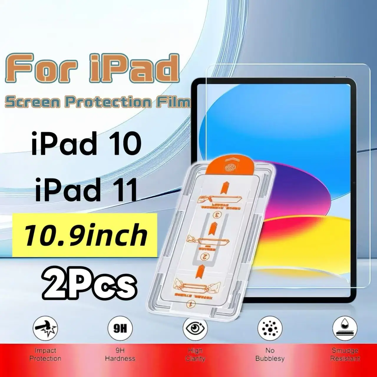 Screen Protector for iPad 10 / iPad 11, HD Clear, 10.9 Inch, Easy Installation, Bubble-Free & Dust-Free, 2 Pack
Screen Protector for iPad 10 / iPad 11, HD Clear, 10.9 Inch, Easy Installation, Bubble-Free & Dust-Free, 2 Pack