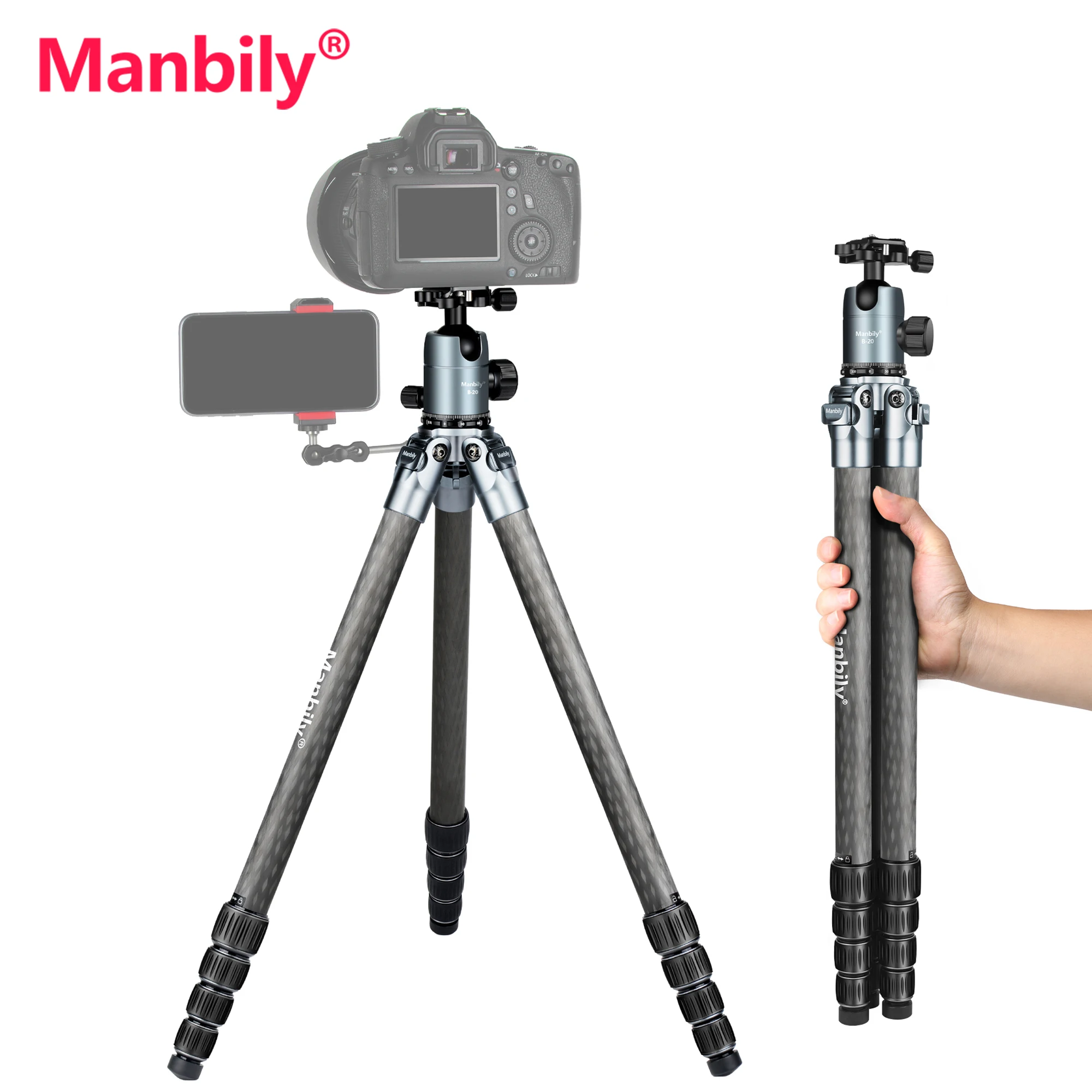 Manbily WZ-254C Heavy Duty Carbon Fiber Tripod professional 360° Rotation Ball Head B-10 camera tripod for Canon Nikon DSLR
Manbily WZ-254C Heavy Duty Carbon Fiber Tripod professional 360° Rotation Ball Head B-10 camera tripod for Canon Nikon DSLR