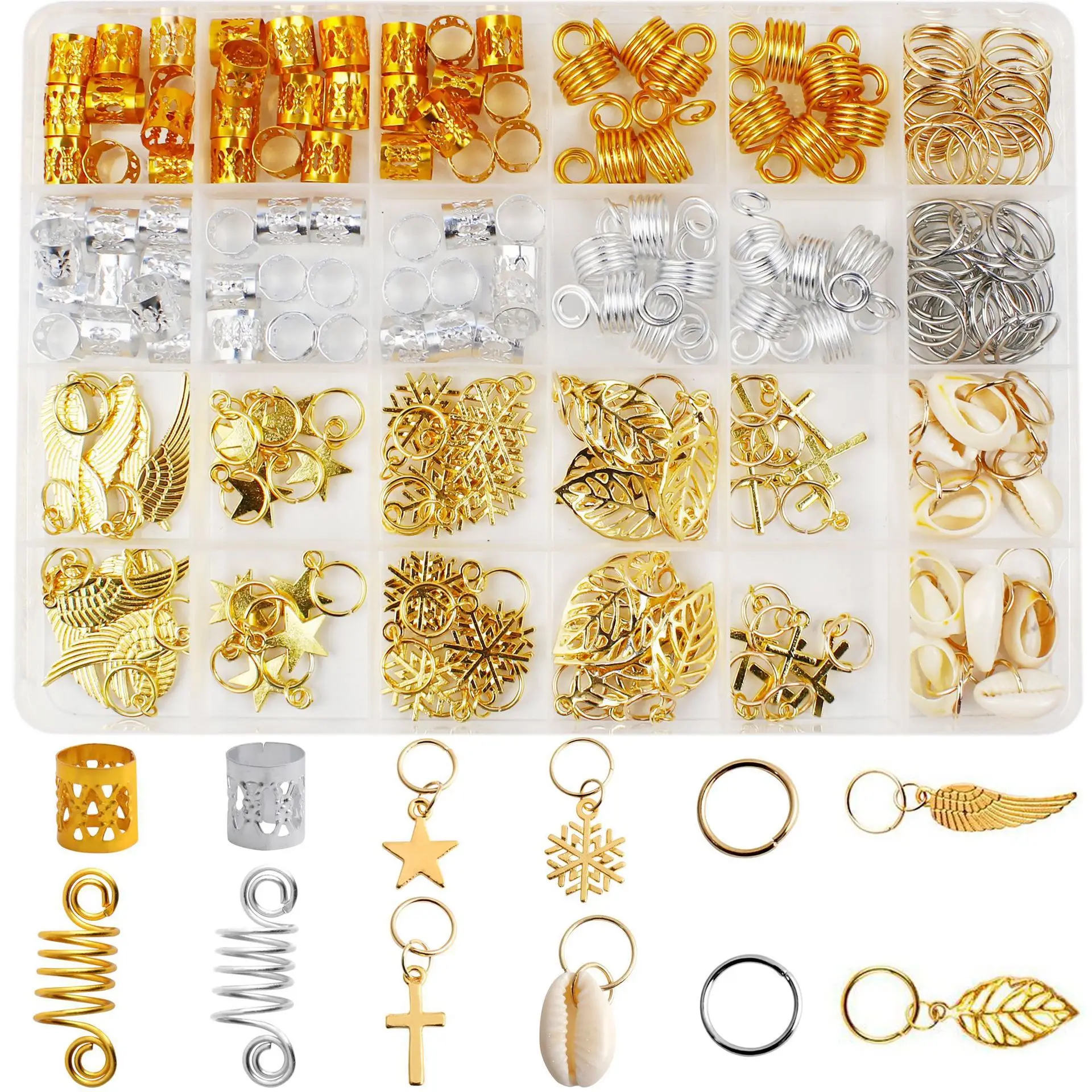 Dreadlock Hair Accessories Kit 220pcs Metal Leaf Snowflake Star Spring Wing Charms Premium Durable for DIY Braid Extensions
Dreadlock Hair Accessories Kit 220pcs Metal Leaf Snowflake Star Spring Wing Charms Premium Durable for DIY Braid Extensions
