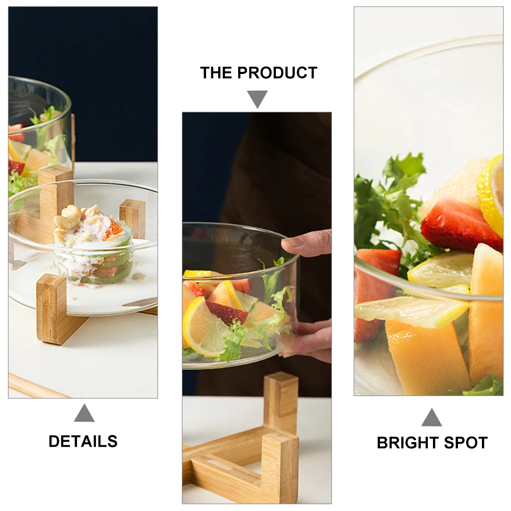 Heatproof Glass Salad Transparent Food Serving With Wooden Base Noodle Bowl For Fruit Vegetable Oatmeal Storage Serving
Heatproof Glass Salad Transparent Food Serving With Wooden Base Noodle Bowl For Fruit Vegetable Oatmeal Storage Serving