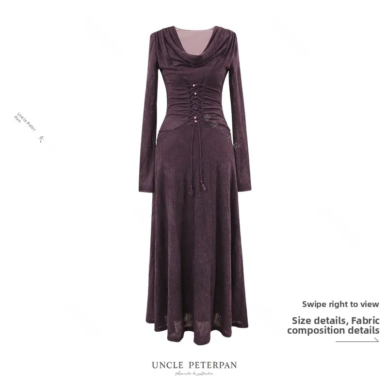 Peter Pan Uncle's Vine Shadow Copy Vintage Long Sleeve Dress with Bow Tie Small Oscillation Collar Women's X Version Ball Gown
Peter Pan Uncle's Vine Shadow Copy Vintage Long Sleeve Dress with Bow Tie Small Oscillation Collar Women's X Version Ball Gown