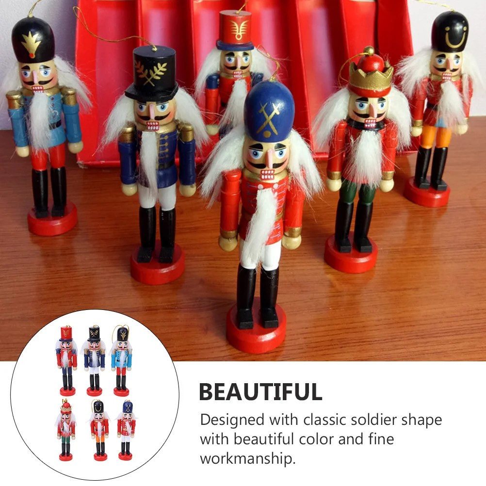 6pcs 12Cm Wooden Nutcracker Hanging Pendant Ornament For Christmas Tree Decor Painted Soldier Craft Desktop Party Decoration
6pcs 12Cm Wooden Nutcracker Hanging Pendant Ornament For Christmas Tree Decor Painted Soldier Craft Desktop Party Decoration
