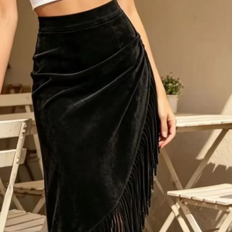 Slimming High Waist Skirt with Asymmetric Tassels Trim,Comfortable Pure Color Casual Skirt for Office Wear
Slimming High Waist Skirt with Asymmetric Tassels Trim,Comfortable Pure Color Casual Skirt for Office Wear