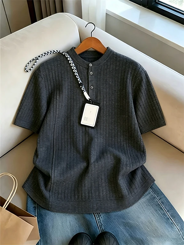Cleanfit Grey Cotton Men's Shirt Henry Collar Short Sleeve Breathable Elastic Casual Top for Summer Low Waist Design
Cleanfit Grey Cotton Men's Shirt Henry Collar Short Sleeve Breathable Elastic Casual Top for Summer Low Waist Design