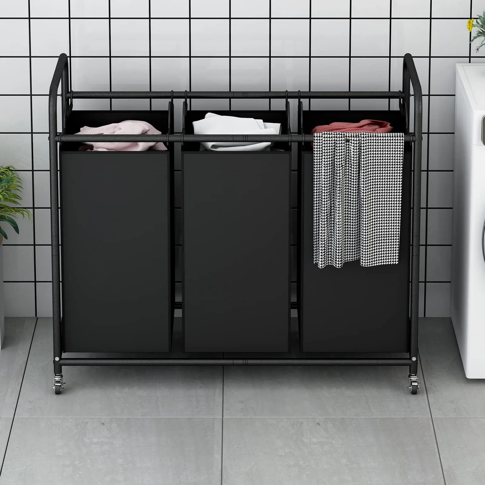 Laundry Basket 3-Bag Sorter 240L Laundry Home Decor Hamper Cart With Heavy Duty Rolling Lockable Wheels And Removable
Laundry Basket 3-Bag Sorter 240L Laundry Home Decor Hamper Cart With Heavy Duty Rolling Lockable Wheels And Removable