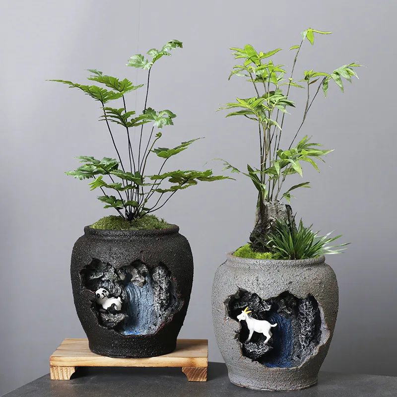 Vintage Chinese Style Succulent Flowerpot Resin Landscape Decoration Desktop Indoor Balcony Potted Bamboo Bonsai
Vintage Chinese Style Succulent Flowerpot Resin Landscape Decoration Desktop Indoor Balcony Potted Bamboo Bonsai