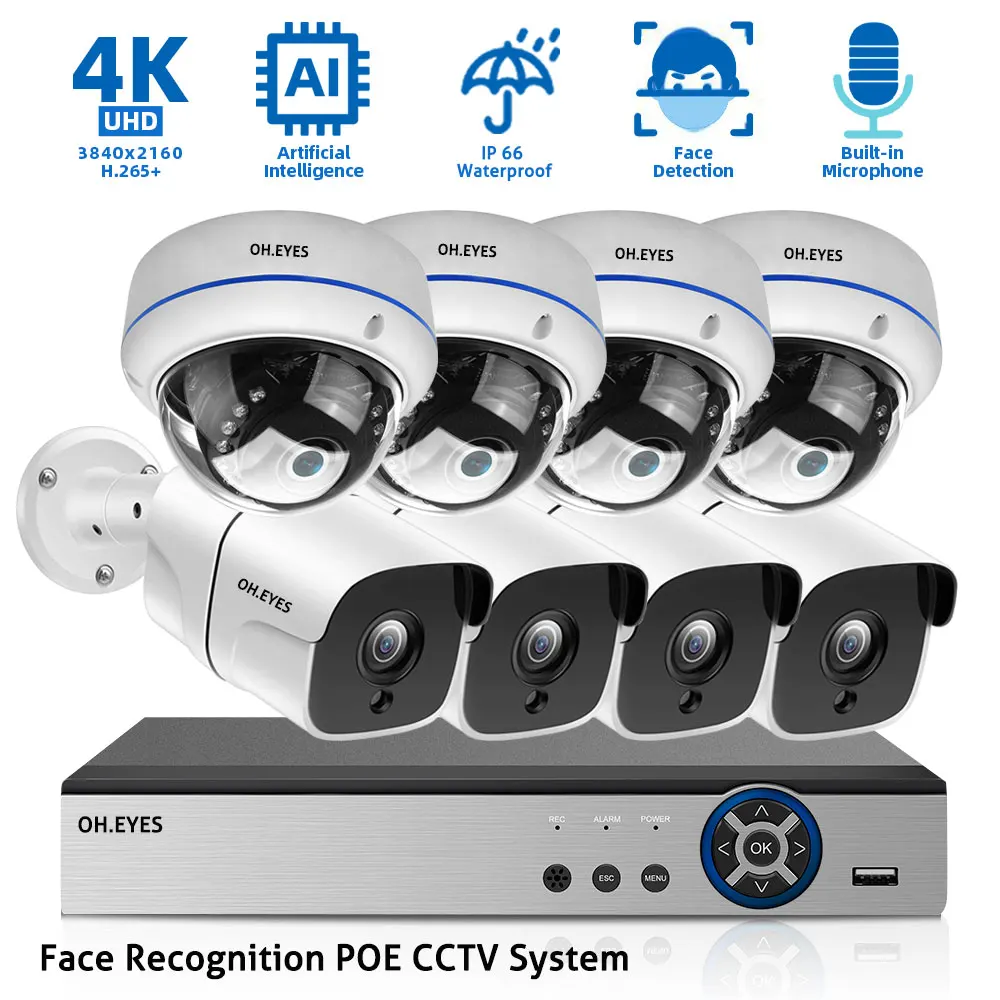 CCTV Security Camera System Kit 8CH 4K POE NVR Kit Outdoor Face Deteciton Video Surveillance POE IP Camera System Set 8MP 10CH
CCTV Security Camera System Kit 8CH 4K POE NVR Kit Outdoor Face Deteciton Video Surveillance POE IP Camera System Set 8MP 10CH