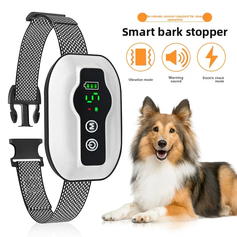 Pet Smart Collar Adjustable Electric Shock Ultrasonic Vibration Automatic Anti-barking Collar Dog Training Collar Dogs Accessory
Pet Smart Collar Adjustable Electric Shock Ultrasonic Vibration Automatic Anti-barking Collar Dog Training Collar Dogs Accessory