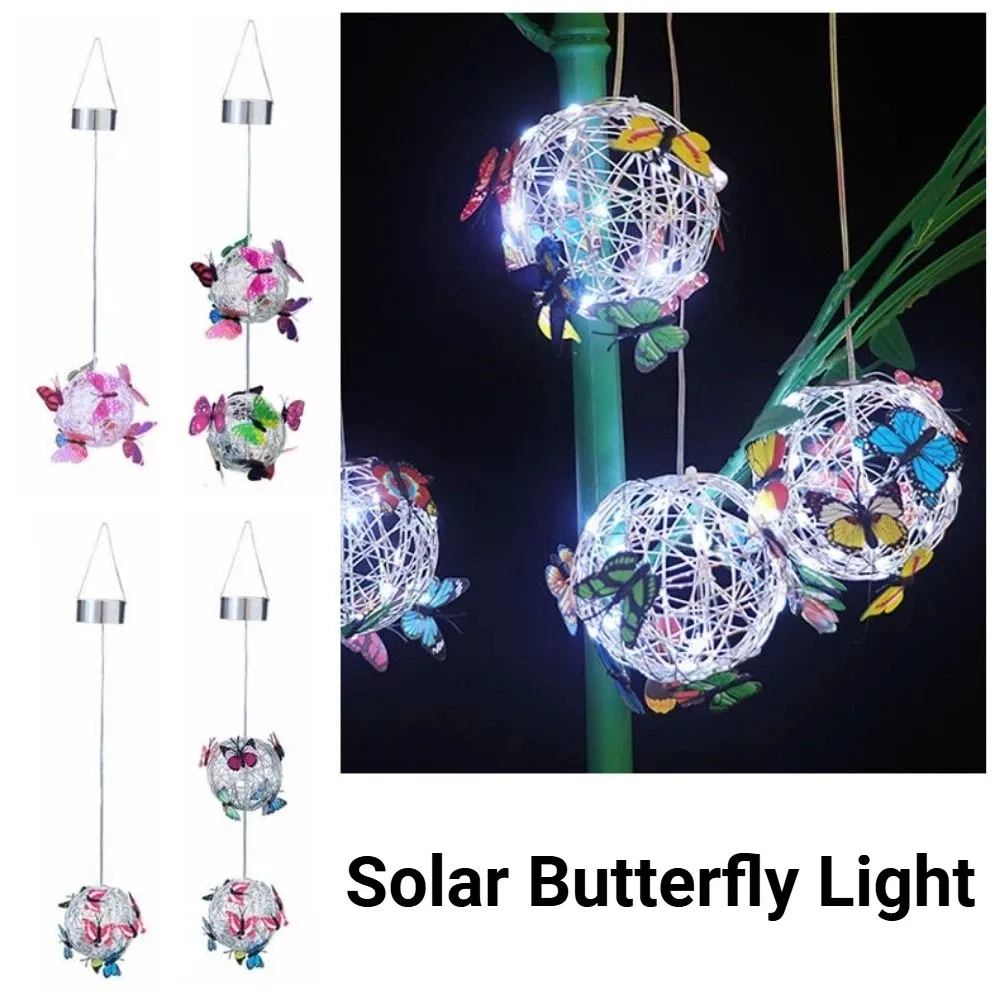 Waterproof Solar Butterfly Ball Light Solar-Powered Colorful Butterfly Solar Hanging Light Metal Weaving Decorative
Waterproof Solar Butterfly Ball Light Solar-Powered Colorful Butterfly Solar Hanging Light Metal Weaving Decorative