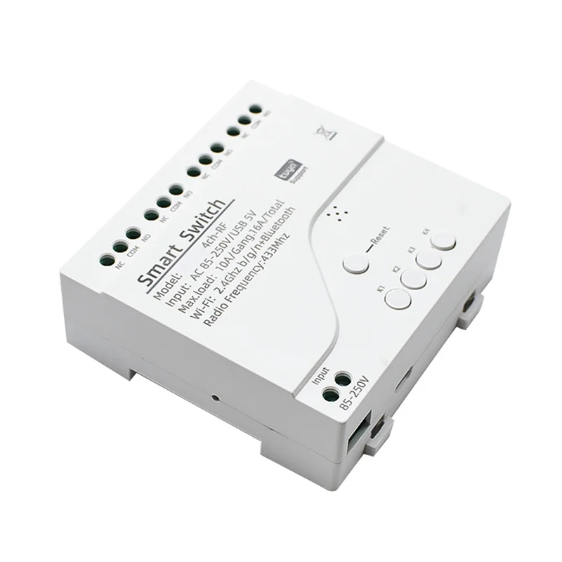 AAAEL-4X Модуль переключателя двигателя Tuya Wi-Fi RF 433, радиопульт дистанционного управления, 4-канальное реле для Alexa Google Home, 4 канала AC85-250V
AAAEL-4X Модуль переключателя двигателя Tuya Wi-Fi RF 433, радиопульт дистанционного управления, 4-канальное реле для Alexa Google Home, 4 канала AC85-250V