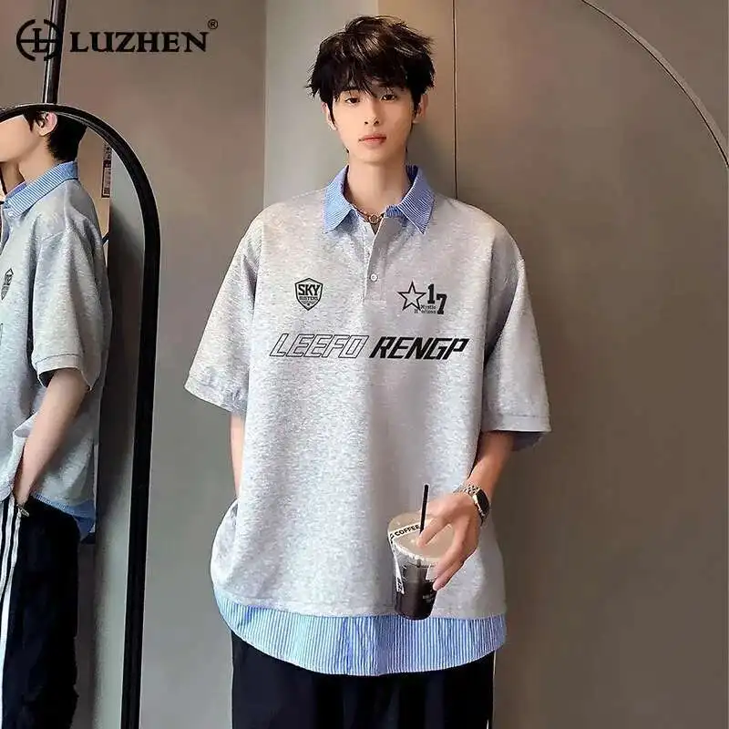 LUZHEN 2025 New Original Letter Printed Fake Two Piece Short Shirts Men's Fashion Handsome Loose Casual Tops Male Clothes LZ9934
LUZHEN 2025 New Original Letter Printed Fake Two Piece Short Shirts Men's Fashion Handsome Loose Casual Tops Male Clothes LZ9934