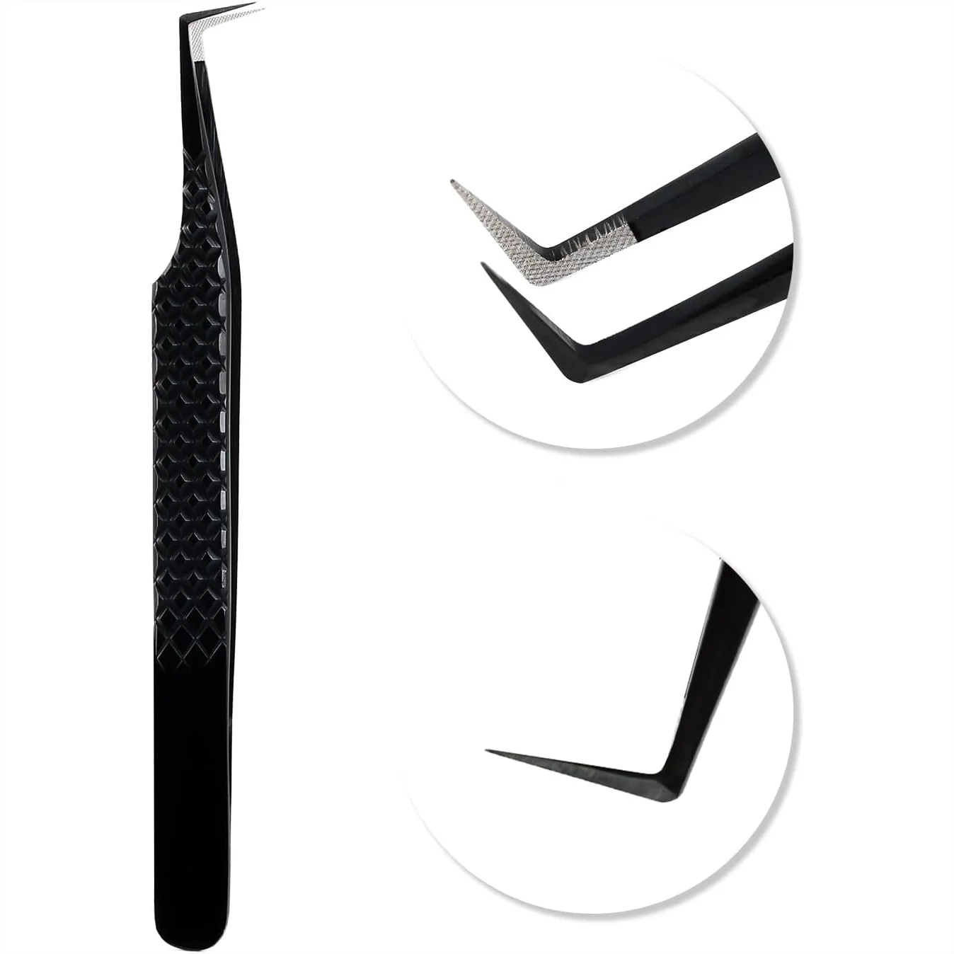 Lash Tweezers for Eyelash Extensions, 90 Degree Fiber Tip Diamond Grip Precision Tweezers for Volume & Classic Lashes,
Lash Tweezers for Eyelash Extensions, 90 Degree Fiber Tip Diamond Grip Precision Tweezers for Volume & Classic Lashes,