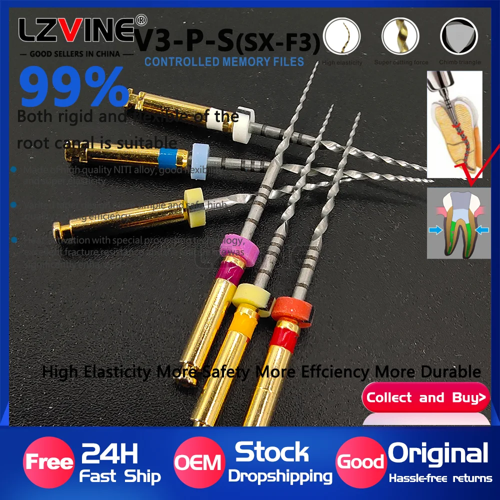 SX-F3 31/25mm Dental Endodontic Files Gold/Blue/Silver 08Taper NITI Rotary Large File Engine Use F1 F2 F3 Lab Instruments Tools
SX-F3 31/25mm Dental Endodontic Files Gold/Blue/Silver 08Taper NITI Rotary Large File Engine Use F1 F2 F3 Lab Instruments Tools