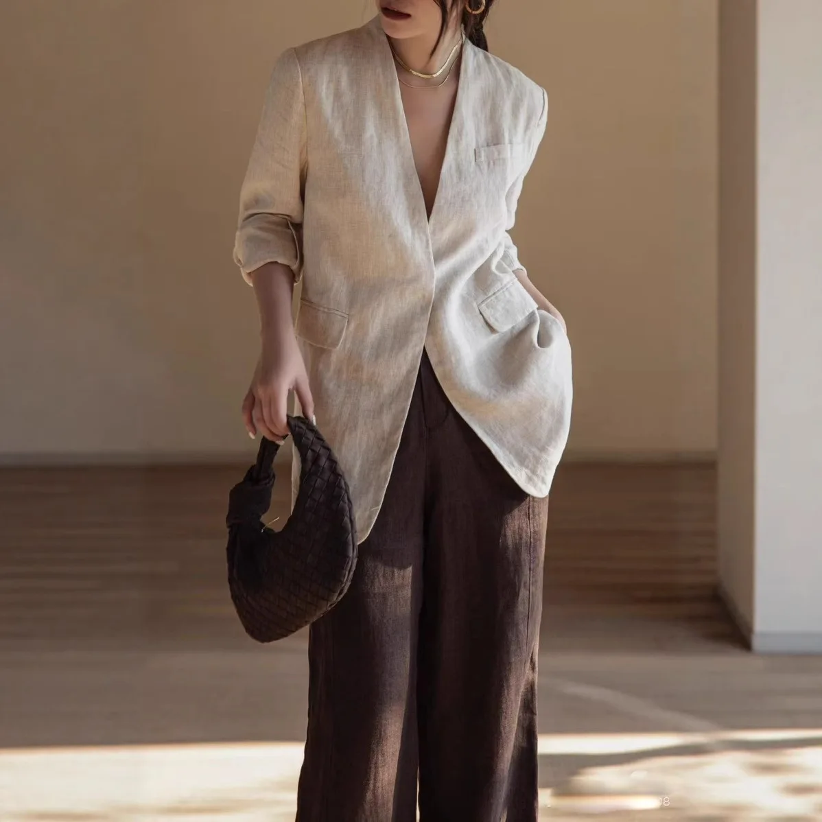 Women Blazer Suit Pants Two Piece Set 2026 Spring Linen Cardigan Blazer Jacket Minimalist Shrink Resistant Casual Outerwear
Women Blazer Suit Pants Two Piece Set 2026 Spring Linen Cardigan Blazer Jacket Minimalist Shrink Resistant Casual Outerwear