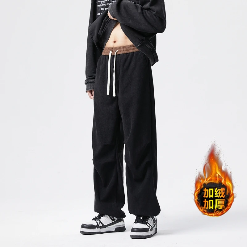 Corduroy Men's Autumn and Winter 2023 New Patchwork Fashion Splicing Drawstring Pockets Solid Color Loose Work Casual Pants
Corduroy Men's Autumn and Winter 2023 New Patchwork Fashion Splicing Drawstring Pockets Solid Color Loose Work Casual Pants