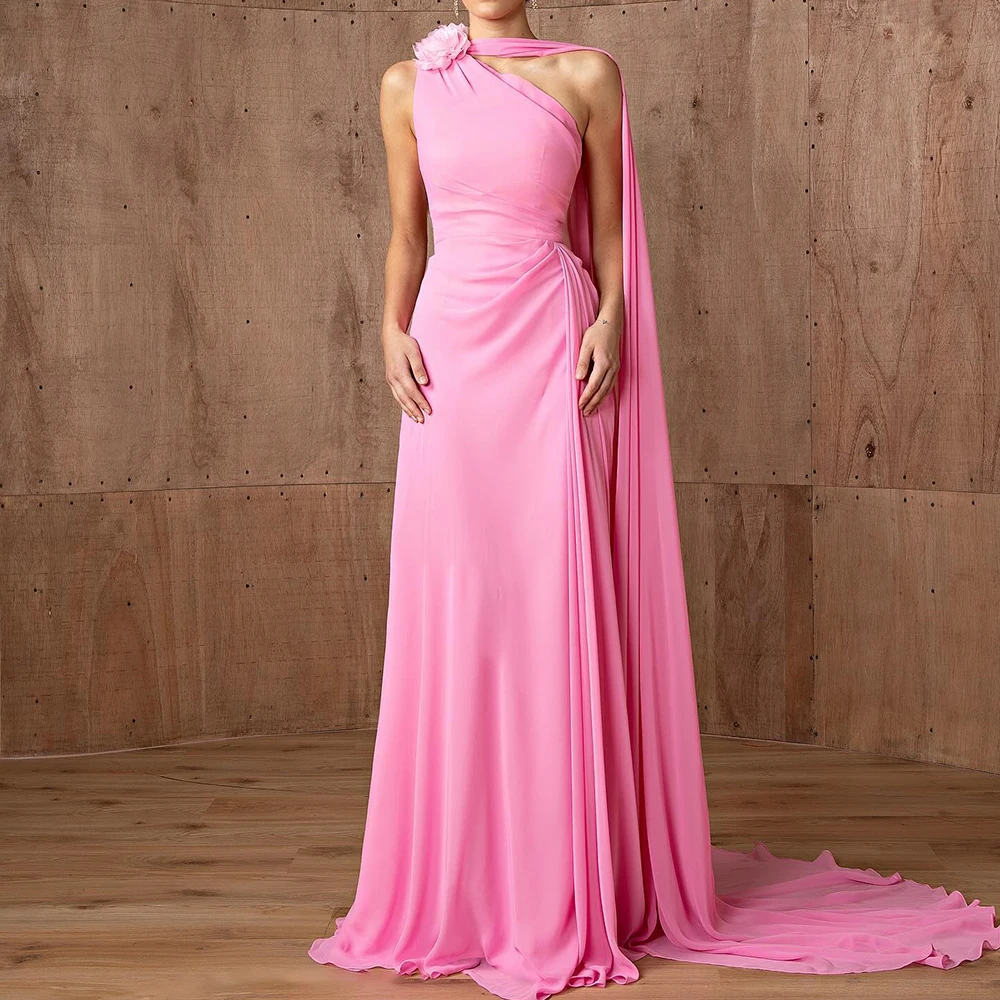 Customized Modern 3DFlowers Chiffon One Shoulder Evening Dress Temperament Straight Sleeveless Floor Length Celebrity Gowns
Customized Modern 3DFlowers Chiffon One Shoulder Evening Dress Temperament Straight Sleeveless Floor Length Celebrity Gowns