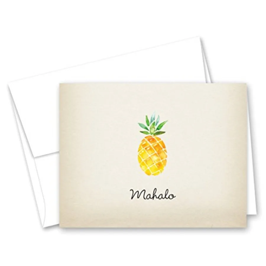 50 Watercolor Rustic Pineapple Hawaiian Mahalo Thank You Cards + Envelopes
50 Watercolor Rustic Pineapple Hawaiian Mahalo Thank You Cards + Envelopes