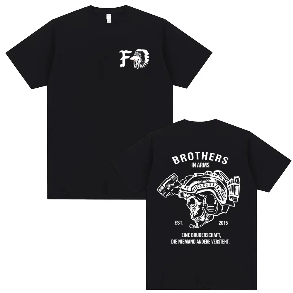 Forward Observations Group T-shirt Brothers in Arms Skeleton Graphic T Shirt Men's Gothic Rock Oversized Short Sleeve T-shirts
Forward Observations Group T-shirt Brothers in Arms Skeleton Graphic T Shirt Men's Gothic Rock Oversized Short Sleeve T-shirts