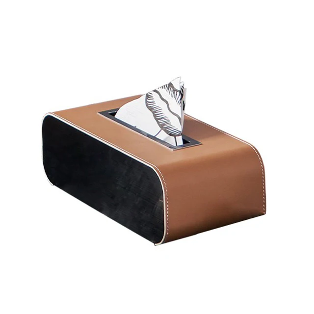 Modern Metal Frame Leather Tissue Box Table Napkin Holder for Restaurants Both Ends High Quality Leather Tissue Material Carton
Modern Metal Frame Leather Tissue Box Table Napkin Holder for Restaurants Both Ends High Quality Leather Tissue Material Carton