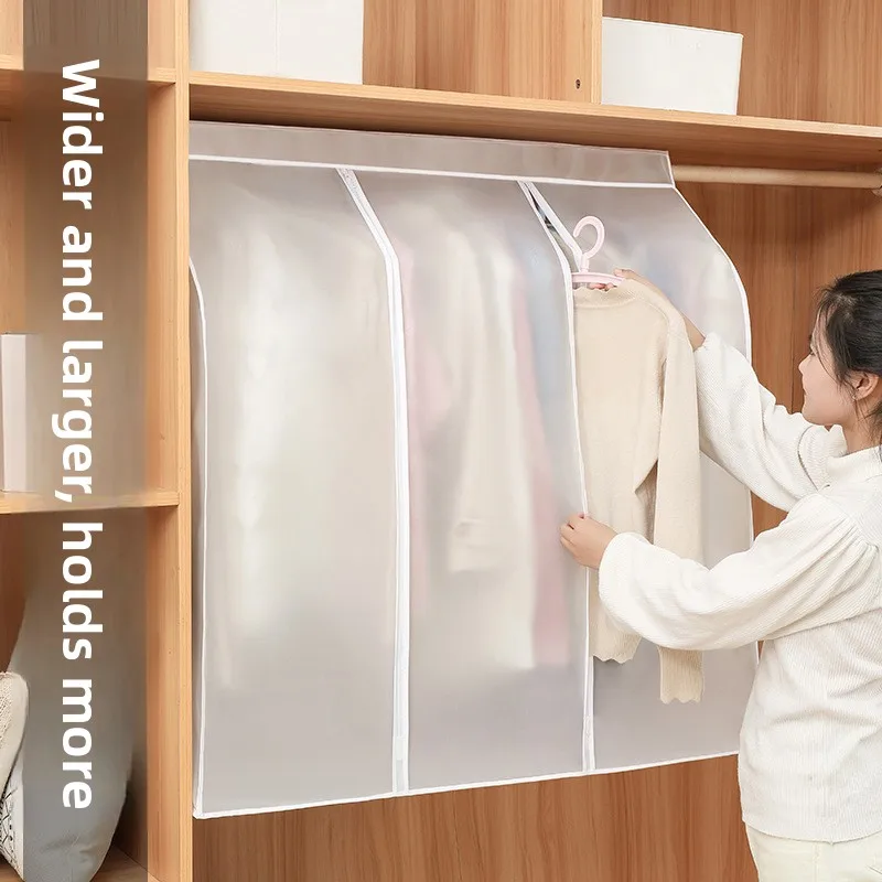 Thickened Clothes Dust Cover Transparent Washable Suit Protector Home Use Wardrobe Moisture Proof Hanging Coat Cover
Thickened Clothes Dust Cover Transparent Washable Suit Protector Home Use Wardrobe Moisture Proof Hanging Coat Cover