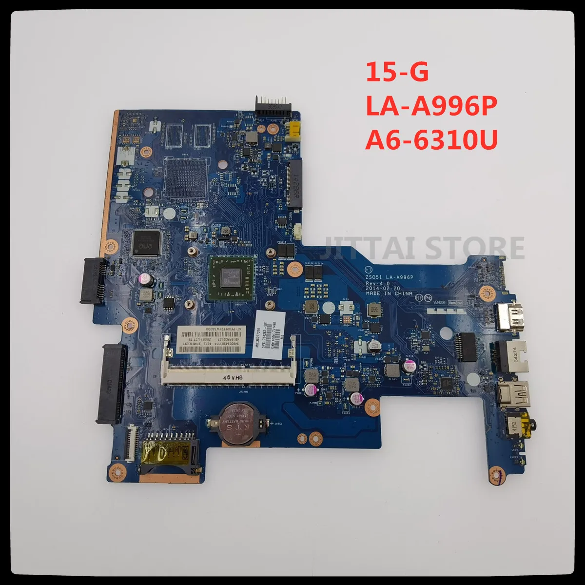 For hp 15-G motherboard ZS051 LA-A996P 764263-001 laptop motherboard 764263-501 A6-6310 CPU 100% test ok
For hp 15-G motherboard ZS051 LA-A996P 764263-001 laptop motherboard 764263-501 A6-6310 CPU 100% test ok