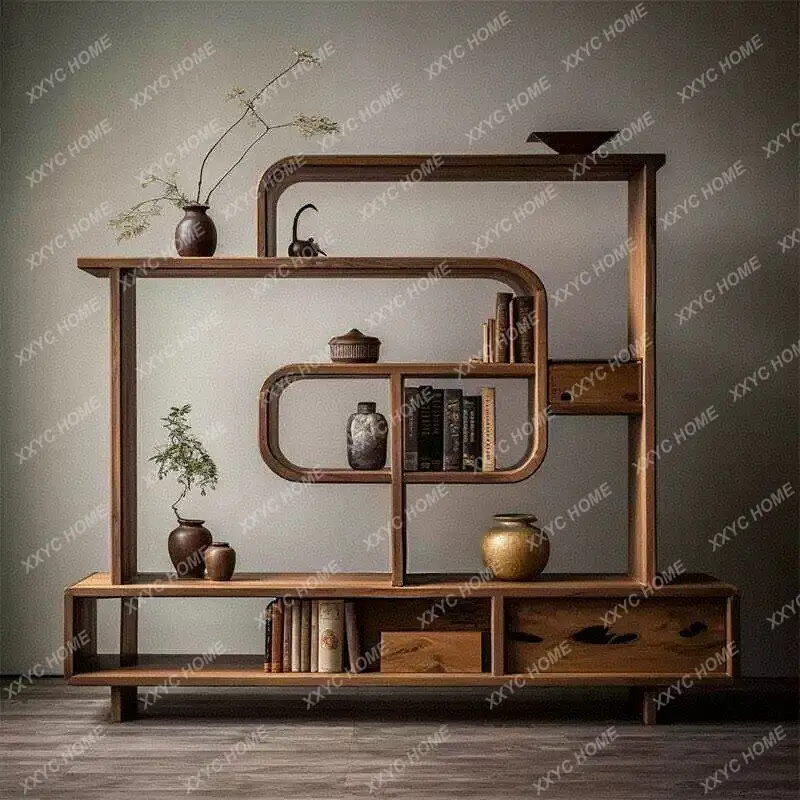 New chinoiserie solid wood antique shelf wabi-sabi style ornament bookcase 1600x380x1900mm
New chinoiserie solid wood antique shelf wabi-sabi style ornament bookcase 1600x380x1900mm