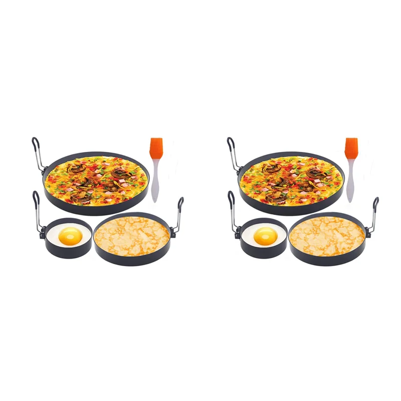 ABXF-2X Non Stick Egg Rings,4 In&6 In&8 In Pancake Rings,Fried Egg Poacher Cooking Mold With Oil Brush For Egg Omelet Muffin
ABXF-2X Non Stick Egg Rings,4 In&6 In&8 In Pancake Rings,Fried Egg Poacher Cooking Mold With Oil Brush For Egg Omelet Muffin
