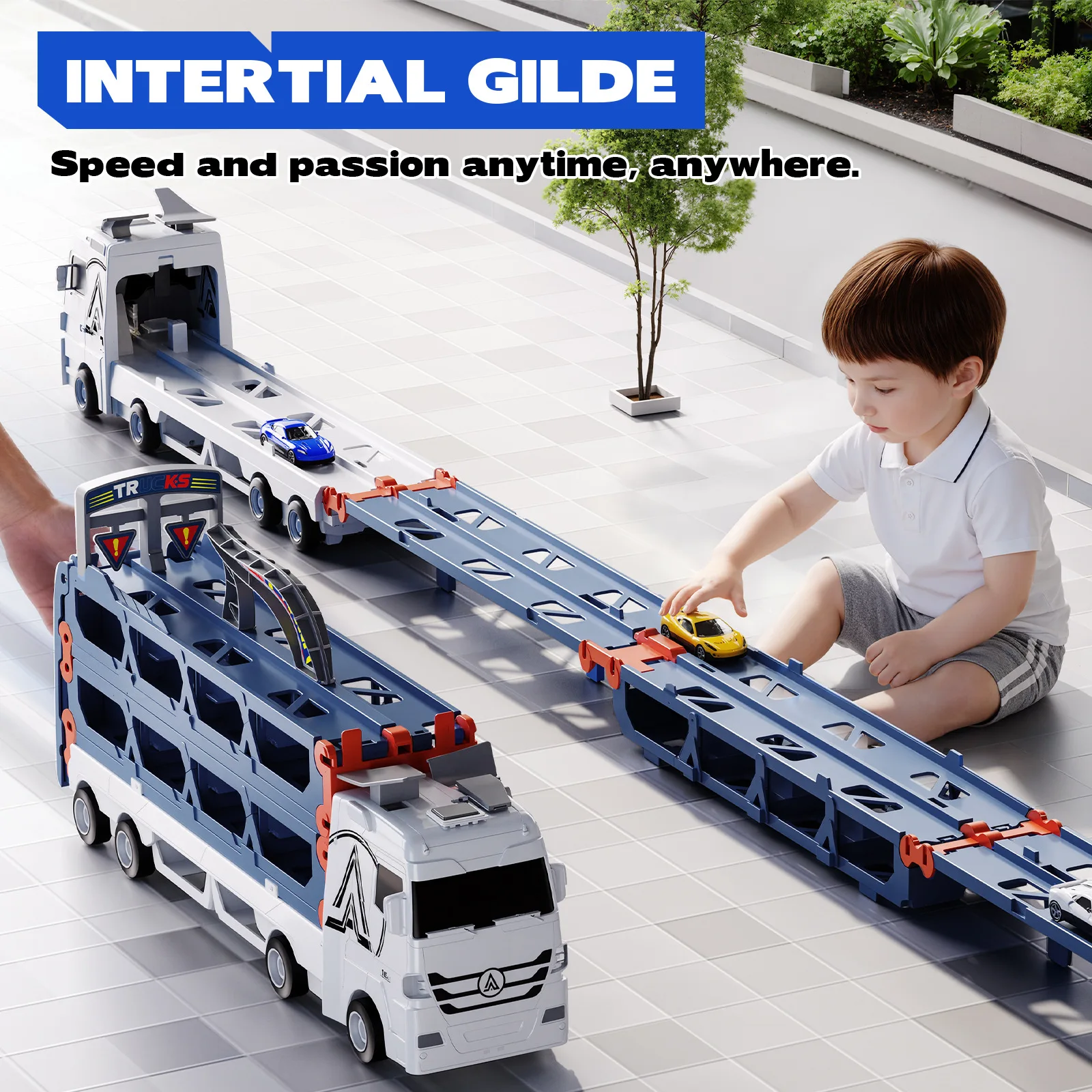 Transforming Storage Container Race Track Car – 201cm Dual-Track Racing Set with Inertial Alloy Truck for Kids, Multicolor
Transforming Storage Container Race Track Car – 201cm Dual-Track Racing Set with Inertial Alloy Truck for Kids, Multicolor
