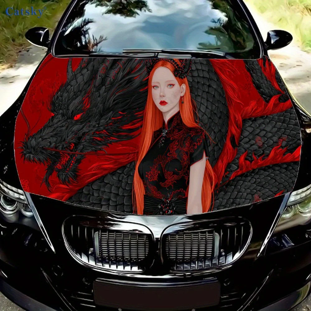 Red - Black Dragon Girl Pattern car hood stickers, waterproof self-adhesive, scratch resistant, easy to stick, durable car PVC s
Red - Black Dragon Girl Pattern car hood stickers, waterproof self-adhesive, scratch resistant, easy to stick, durable car PVC s
