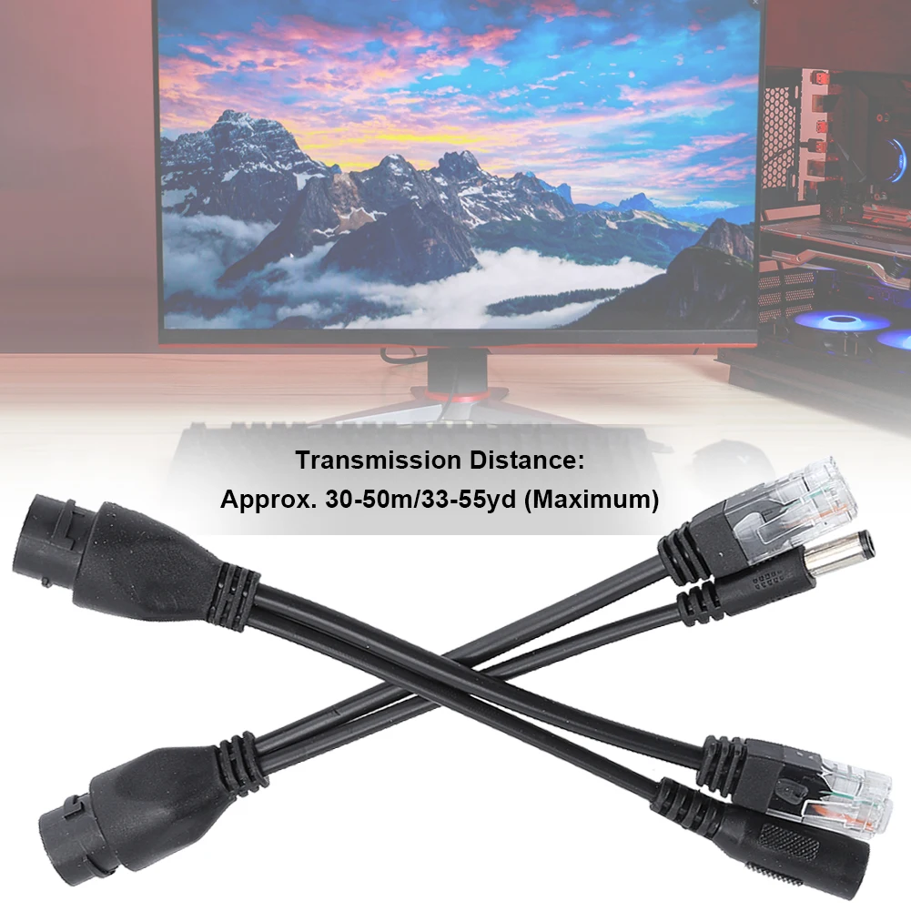 POE Adapter Cable NonStandard Waterproof Injector Splitter DC12V POE Adapter Cable POE Injector Cable Waterproof POE Splitter
