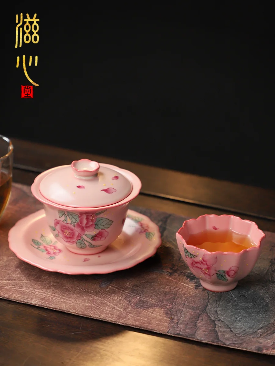 High-End New Hand-Painted Camellia Gaiwan Tea Set Anti-Scald Making Household Cup Ceramic Retro Chinatea Bowl
High-End New Hand-Painted Camellia Gaiwan Tea Set Anti-Scald Making Household Cup Ceramic Retro Chinatea Bowl