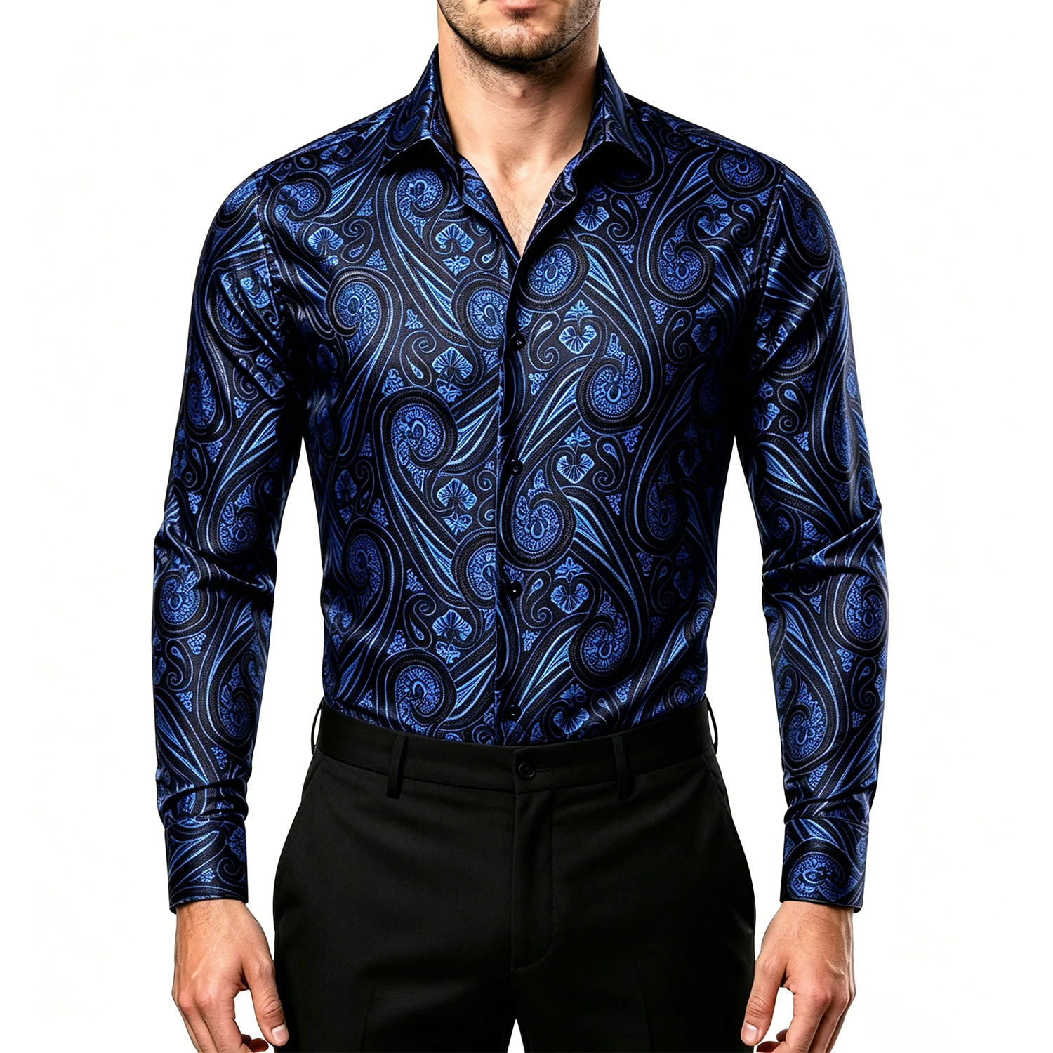 Vibrant Paisley Jacquard Men's Polyester Satin Shirt Long Sleeve for Special Occasions
Vibrant Paisley Jacquard Men's Polyester Satin Shirt Long Sleeve for Special Occasions