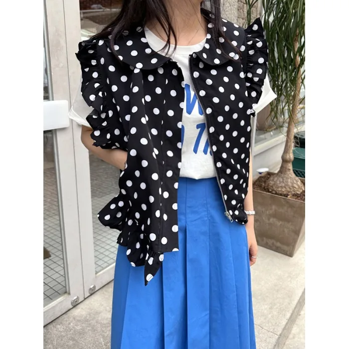 Retro Korean Polka Dot Vest with Wood ain Spring Autumn Winter Women's Knitted Sweater Sle Casual Outerwear
Retro Korean Polka Dot Vest with Wood ain Spring Autumn Winter Women's Knitted Sweater Sle Casual Outerwear