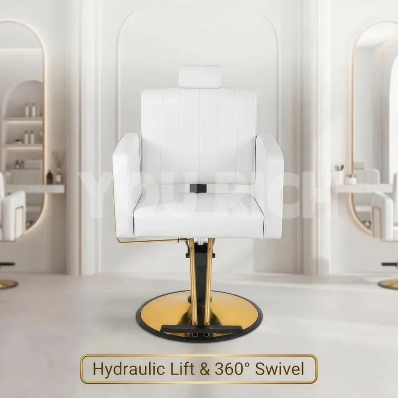 Modern Light Gray & Gold Hydraulic Salon Styling Barber Chair PVC Leather with Adjustable Height for Hair Salons
Modern Light Gray & Gold Hydraulic Salon Styling Barber Chair PVC Leather with Adjustable Height for Hair Salons