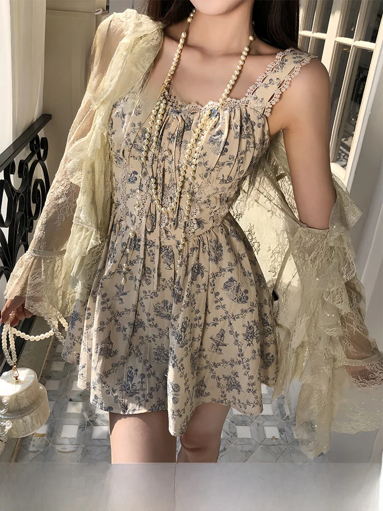 Elegant Vintage Floral Cotton Halter Dress Original Design by Du Pupitao Spring Fashion Women's Short Sleeveless Dress
Elegant Vintage Floral Cotton Halter Dress Original Design by Du Pupitao Spring Fashion Women's Short Sleeveless Dress