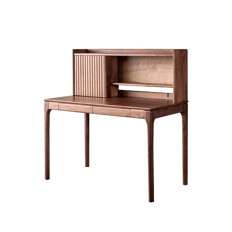 Nordic black walnut solid wood desk bookshelf simple solid wood desk bedroom dresser multi-functional study table
Nordic black walnut solid wood desk bookshelf simple solid wood desk bedroom dresser multi-functional study table