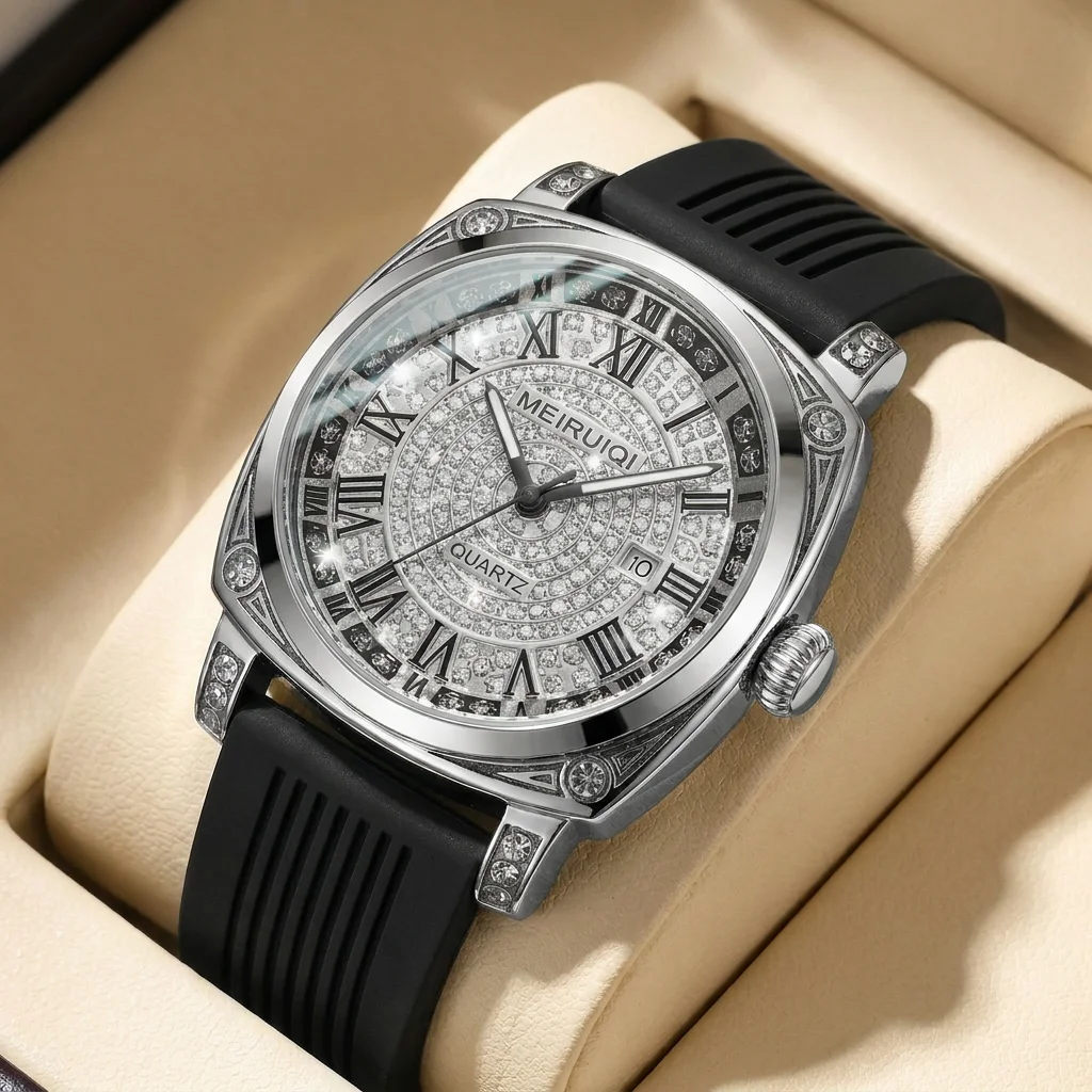 1pcs Men's silver dial silicone strap vintage fashion classic fashion details Quartz Watch for daily business party holiday
1pcs Men's silver dial silicone strap vintage fashion classic fashion details Quartz Watch for daily business party holiday