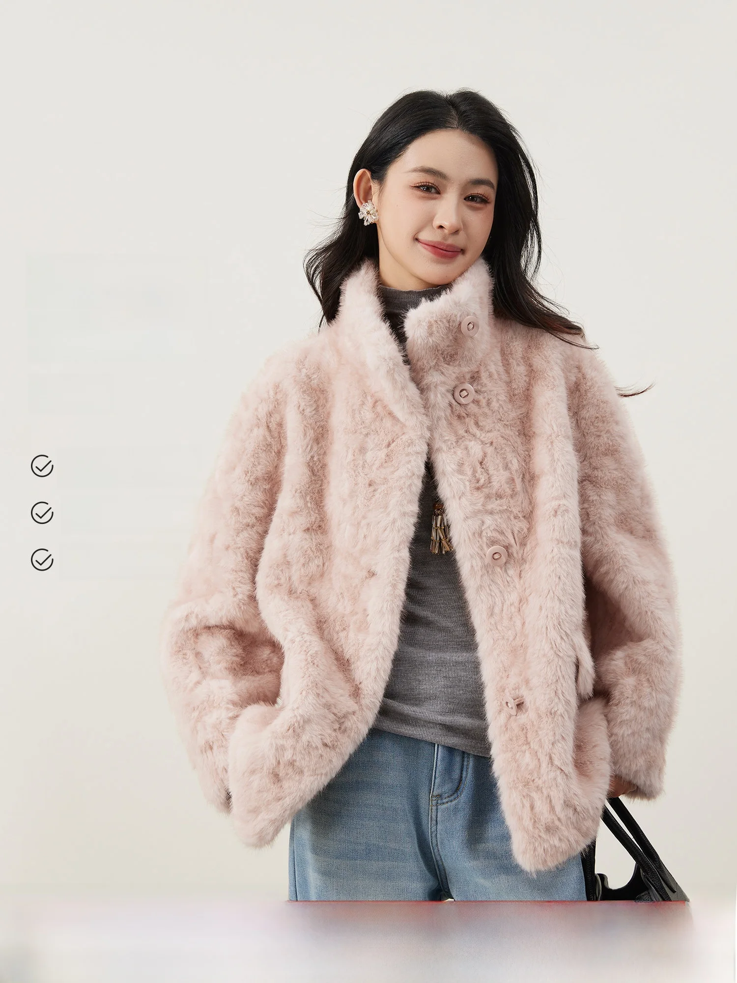 Ele Texture Faux Fur Jaet Women's Stand Collar Inteated Leather Coat Eco-friendly Faionable Polyester Fiber Winter ...
Ele Texture Faux Fur Jaet Women's Stand Collar Inteated Leather Coat Eco-friendly Faionable Polyester Fiber Winter ...