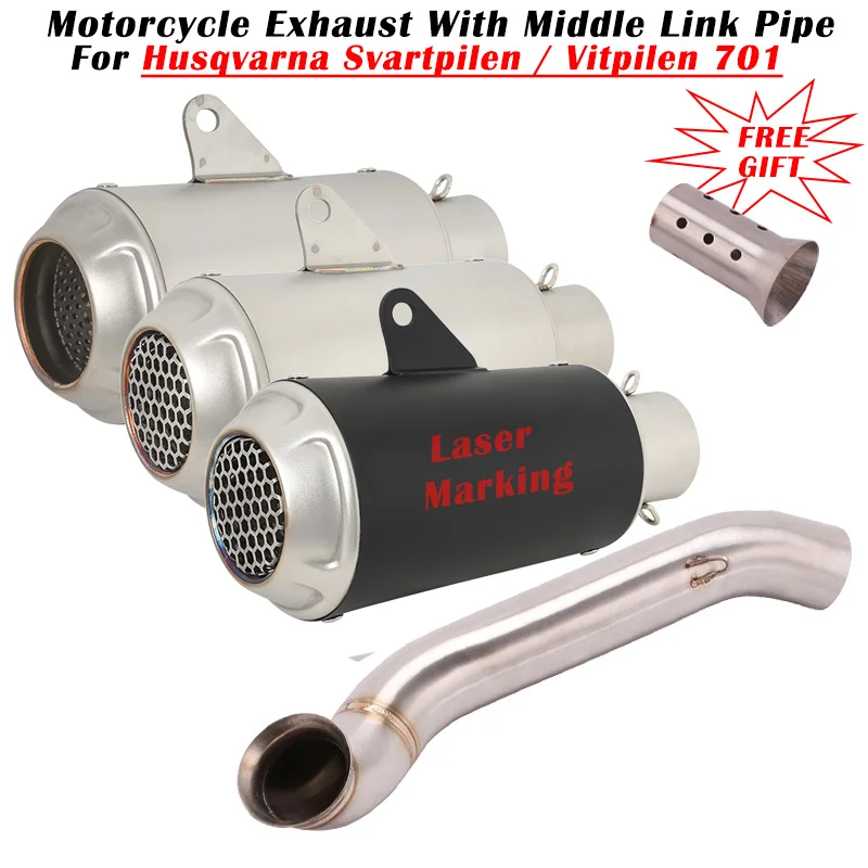 For Husqvarna Svartpilen Vitpilen 701 Motorcycle Exhaust System Escape Modified Muffler Middle Link Pipe DB Killer No Catalyst
For Husqvarna Svartpilen Vitpilen 701 Motorcycle Exhaust System Escape Modified Muffler Middle Link Pipe DB Killer No Catalyst